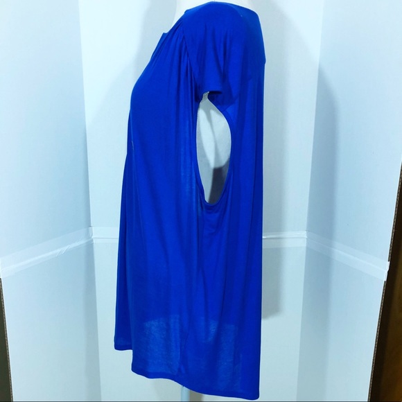 Lands’ End 2X Sleeveless Top V-Neck Royal Blue - Picture 5 of 8